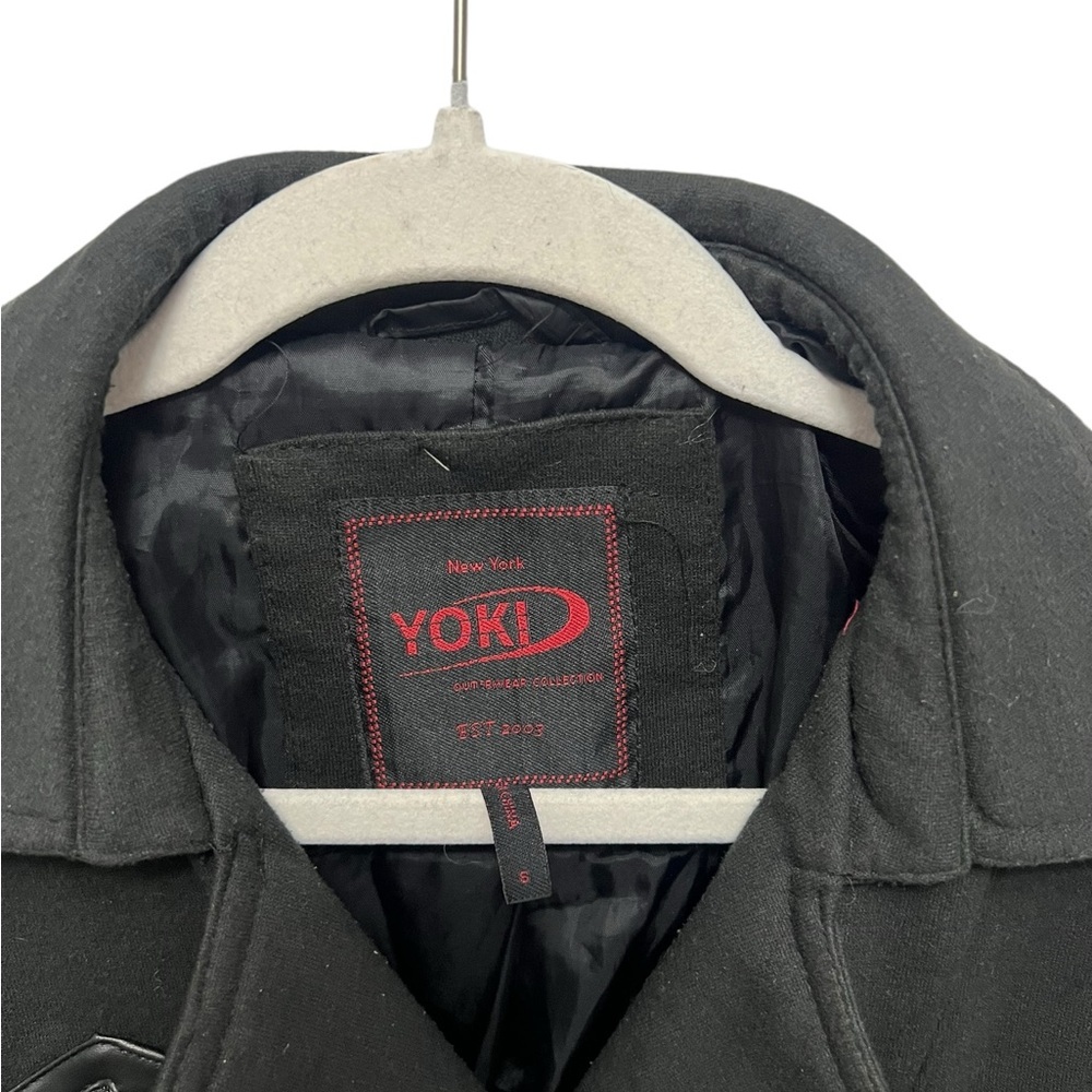 YOKI WOMENS BLACK FLEECE AND FAUX LEATHER JACKET COAT SIZE SMALL - Picture 4 of 13